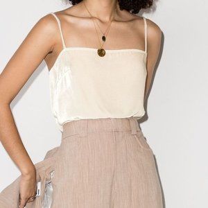 NEW Reformation Ross Velvet Cami Top Straight Neckline